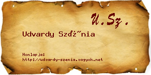 Udvardy Szénia névjegykártya
